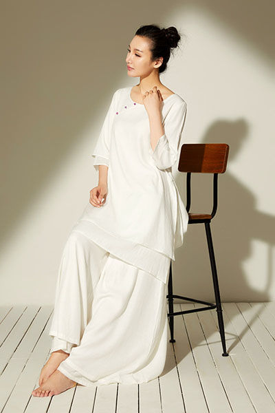 DZ17873 白色上衣+DZ16 白色裤子 专业瑜伽服