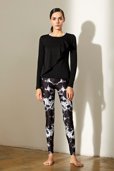 JL17583黑色T恤+JL17538 莲韵裤子