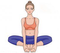 练瑜伽束角式膝盖翘得高放不到地面的解决办法